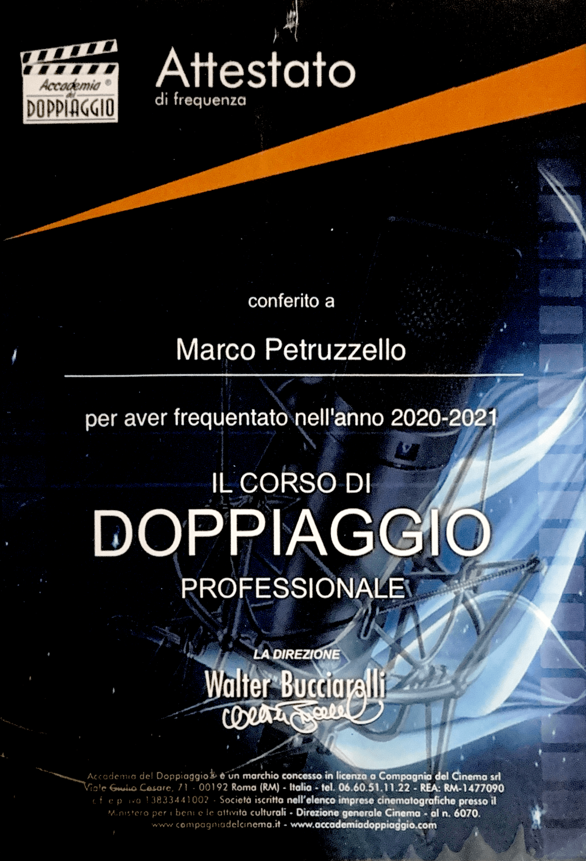 Attestato di Doppiaggio